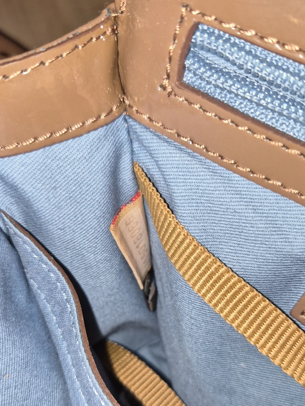 Dooney & Bourke Taupe Patent Crossbody Bag
